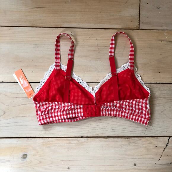 Colsie NWT Women's Red Gingham Unlined Bralette Size XL - Picture 9 of 9